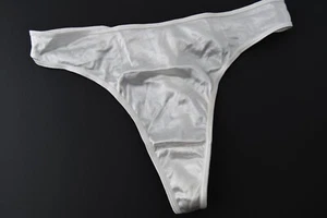 NEW Secret Treasures TRUE VTG 90s Liquid Satin High Cut Thong Panty LARGE - Picture 1 of 8