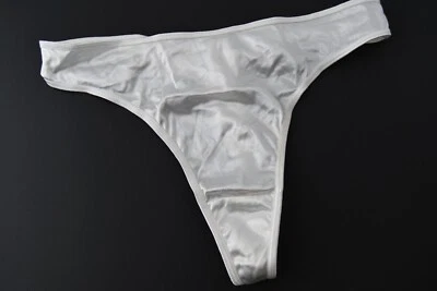 NEW Secret Treasures TRUE VTG 90s Liquid Satin High Cut Thong Panty LARGE - Image 1 of 4