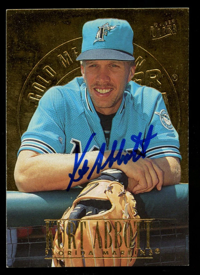 Tarjeta coleccionable de béisbol Fleer Ultra 1996 autografiada firmada por Kurt Abbott #195 Foto 1 de 1