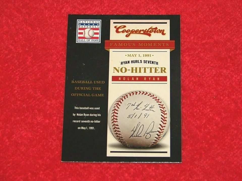 NOLAN RYAN RANGERS HOF 2012 PANINI COOPERSTOWN FAMOUS MOMENTS #5 (B-2470) - Image 1 of 1