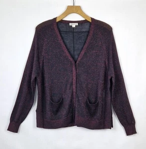 WHISTLES BLACK PINK METALLIC SPARKLE OVERSIZED FESTIVE CARDIGAN S 10/12 - Picture 1 of 13