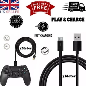 2 Meter Extra Long Micro USB Charger Cable For Sony PS4 PlayStation 4 Controller - Picture 1 of 6