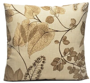 P Kaufman Leaf and Vine Decorative Throw Pillow Cover 20'' Gold Texture - Picture 1 of 6