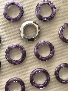 Sew / Glue On Rhinestone Jewels 14mm Ring Doughnut Amethyst Purple x 10 - Picture 1 of 1