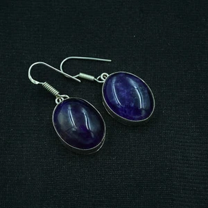 Sodalite Gemstone Handmade Earrings Designer Jewelry Ethnic for gift 298 - Picture 1 of 2
