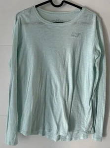 Vineyard Vines Teal Whale  Long Sleeve T-Shirt Sz L (14) Lightweight - Picture 1 of 4
