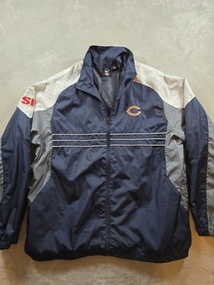 Reebok NFL Chicago Bears Mens L Full Zip Windbreaker Track Jacket Lightweight - Image 1 of 4