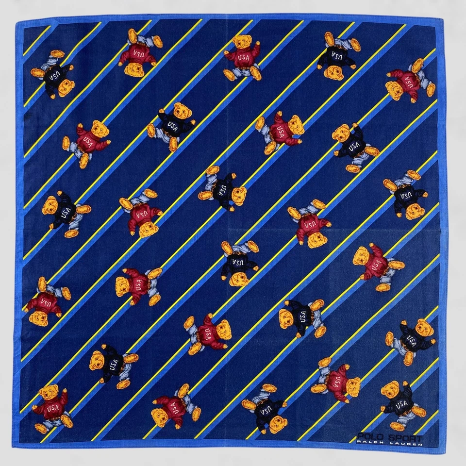 Vintage Polo Sport Ralph Lauren Pañuelo Pañuelo Pañuelo Bandana Bolsillo Cuadrado Foto 1 de 4