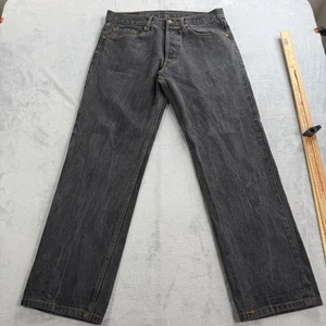 Vintage Levis 501 Jeans Mens 34X32  Black 90s Made In USA Button Fly Denim Faded - Picture 1 of 11