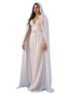 Capa de Terciopelo Bruja Negra Halloween Capa con Capucha Reina Rey Traje Renacimiento... Foto 1 de 4