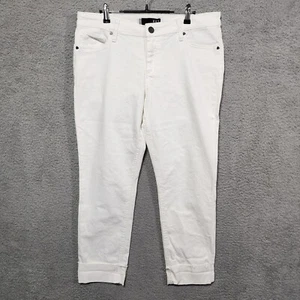 KUT from the Kloth Jeans Womens 12 Catherine Boyfriend White Stretch 5 Pockets - Picture 1 of 6