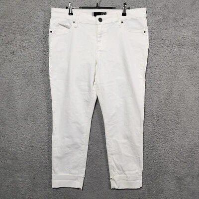 KUT from the Kloth Jeans Womens 12 Catherine Boyfriend White Stretch 5 Pockets - Image 1 of 4