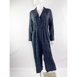 Rails Jumpsuit Women's Size L SCALLAN Navy Blue Tiger Stripe Wide-Leg Casual New - Picture 1 of 12