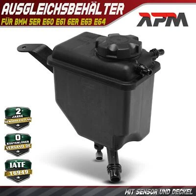 Ausgleichsbehälter für BMW 5er E60 E61 6er E63 E64 mit Deckel und Sensor - Bild 1 von 4