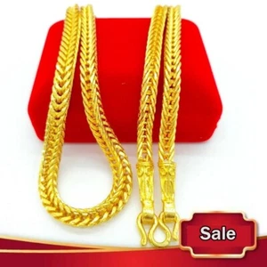 24K Thai Gelbgold Halskette AMULETT SUPER GROSSE Kette 24 Zoll Schmuck Gewicht 5 Baht - Bild 1 von 6