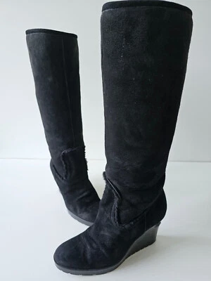 Botas de cuña Gucci negras de piel de cordero Merino de piel de oveja 40 Foto 1 de 4