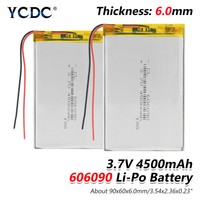 2Pcs 3.7V 4500mAh Li-Po Rechargeable Battery 606090 For MP5 Tablet PC DVD MID 7