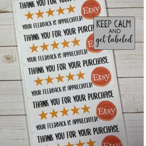 100 pegatinas/etiquetas de agradecimiento de Etsy nuevas. - Imagen 1 de 1