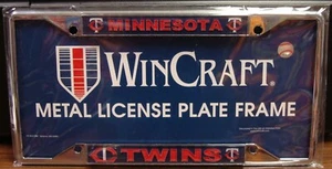 MINNESOTA TWINS MEGA LOGO 6"X12" METAL LICENSE PLATE FRAME NEW WINCRAFT 👀⚾ - Picture 1 of 1