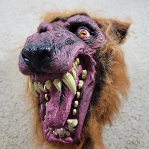 Vintage Halloween Werewolf Mask Latex Rubber Plastic Eyes 13X18" Remus Lupin - Picture 1 of 11