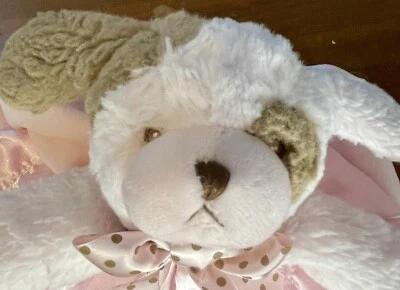 Bearington Baby Collection Lovey Rosa Cachorro Perro Satinado Felpa Manta de Seguridad Foto 1 de 4