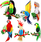 , Big Tropical Birds Honeycomb Cutouts - Pack of 6 | Luau Party Decorations | Tr