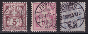 Schweiz, 1882, Wertschild, Mi 46 - 48, weißes Papier, 230 Euro+ - Bild 1 von 2