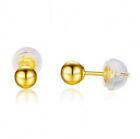 Boucles d'oreilles à bille en or jaune 18 carats goujons d'oreille femmes hommes unisexes 3 mm ou 4 mm