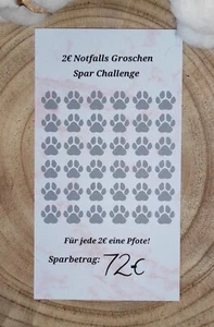 Tiere Notfalls Groschen Spar Challenge passend für Budget Planer A6 Budgetplaner - Bild 1 von 1