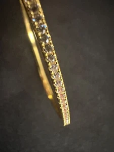 Nordstrom PAVE CYSTAL Gold-Tone PROM Thin Bracelet - Picture 1 of 9