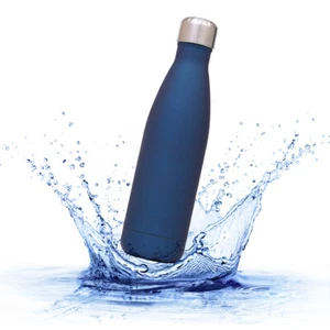2. Wahl - Trinkflasche Edelstahl Dunkelblau, Auslaufsicher, Thermosflasche - Bild 1 von 12
