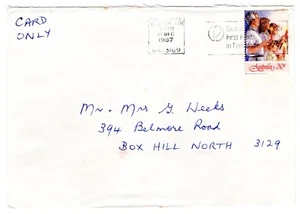 1987 Dec 14th. Cover. Clayton Sth to Box Hill North. - Picture 1 of 2