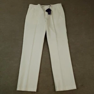 Alan Flusser Chino Pants Mens Size 34x32 White Classic Straight Leg Casual - Picture 1 of 10