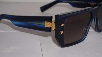 BALMAIN Nuevas Gafas de Sol Azul Dorado Transparente Gris BPS-128C-54 54 15 145 Foto 1 de 4