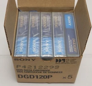 Lot of 5 Sony DGD120P DDS Data Cartridges ( 4 new + 1 used) - Picture 1 of 4