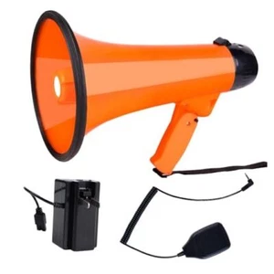 Megaphone Speaker,Bullhorn-Built-in Siren 40 Watt & 1000 Yards Orange - Picture 1 of 7