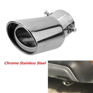1Pc Car Round Exhaust Muffler Tip Stainless Steel Pipe Modified Rear Tail Throat - Picture 1 of 11