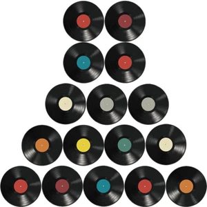 16 Pcs Vinyl Record Stickers Peel and Wall Music Plastic Ornaments - Picture 1 of 12