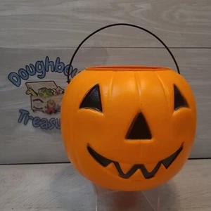 General Foam Plastics Blow Mold Orange Pumpkin Candy Bucket Pail Halloween - Picture 1 of 4