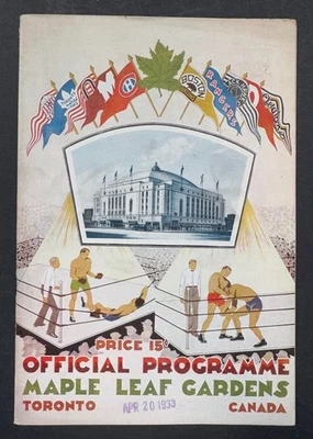1933 Maple Leaf Gardens Программа Рестлинга Хоккей Содержимое Конахер Моренц Смит - Изображение 1 из 4