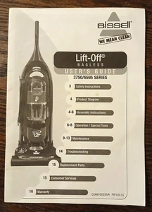Manual de usuario Bissell LIFT-OFF sin bolsa serie 3750/6595 - Imagen 1 de 6