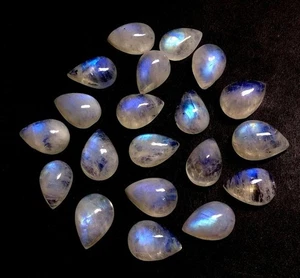 Natural Rainbow Moonstone Pear Cabochon 3x5mm to 12x16mm Loose Gemstone - Picture 1 of 4