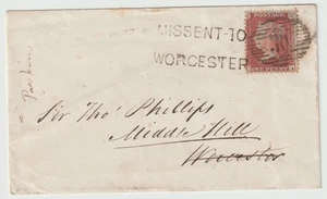 1856 =30= NUMERAL LONDON 1d STAR COVER TO THOS PHILLIPS H/S MISSENT TO WORCESTER - Picture 1 of 2