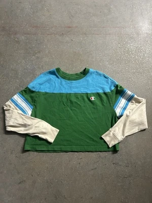 🔥 复古 Champion 长袖 – 色块标志手镯 (M) — 第 1/4 张图片