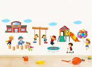 Kids Playing Activities Wall Tile Fridge Sticker Home Art Decor Decal Mural Room - Picture 1 of 4