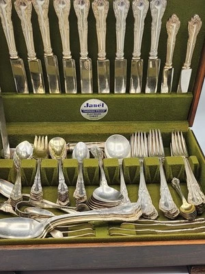 95 peças de talheres Gorham Co. placa de prata 1917 - Imagem 1 de 4