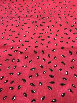Red Watermelon Seeds Fabric 1 Y Fabric Traditions 2017 Cotton Quilt F58 - Image 1 of 3