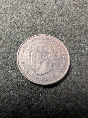 Moneda de 2 marcos alemanes 1973 - 1949-1969 Theodor Heuss Presidente Deutschland Foto 1 de 2