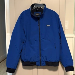 Lands End Men Classic Squall Jacket Blue Medium 38-40 Fleece Lined Zip Pockets - Picture 1 of 12