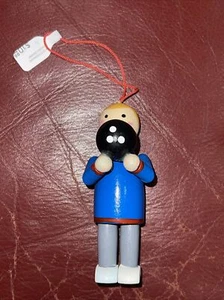 Blue Bowler Holding a Bowling Ball Wooden Christmas Ornament by Midwest - Picture 1 of 6